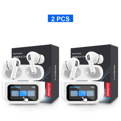 Original ThinkPlus Wireless Earbuds – Bluetooth ANC Noise Reduction, HD Mic, LED Touch Screen, Gaming & Calling Earphones