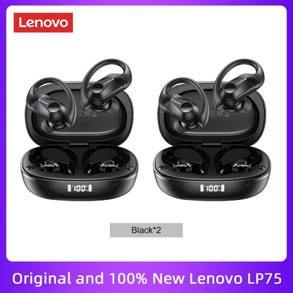 Original Lenovo LP75 TWS Earbuds – Bluetooth 5.3 Wireless Headphones, LED Display, Noise Reduction, Waterproof Headset