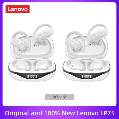Original Lenovo LP75 TWS Earbuds – Bluetooth 5.3 Wireless Headphones, LED Display, Noise Reduction, Waterproof Headset