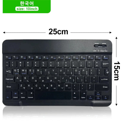 Bluetooth Wireless Keyboard & Mouse – Compatible with iOS, Android, Windows, iPad Air/Mini/Pro, Multi-Language Support (Spanish, Korean, Portuguese, Russian)