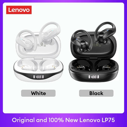 Original Lenovo LP75 TWS Earbuds – Bluetooth 5.3 Wireless Headphones, LED Display, Noise Reduction, Waterproof Headset