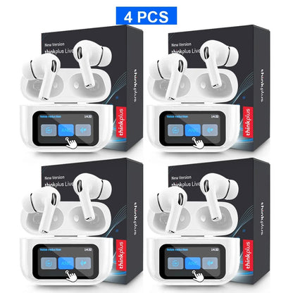Original ThinkPlus Wireless Earbuds – Bluetooth ANC Noise Reduction, HD Mic, LED Touch Screen, Gaming & Calling Earphones