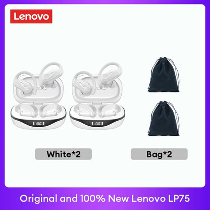 Original Lenovo LP75 TWS Earbuds – Bluetooth 5.3 Wireless Headphones, LED Display, Noise Reduction, Waterproof Headset