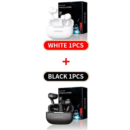 Original ThinkPlus Wireless Earphones – Bluetooth In-Ear Headphones, HiFi Stereo Sound, Touch Control, Built-in Mic