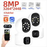 Tuya 8MP Dual Lens WiFi IP Camera – Baby Monitor, Color Night Vision, Human Auto Tracking, Smart Home Security