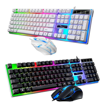 RGB Gaming Keyboard and Mouse Combo – 104-Key Wired LED Backlit Set for PC, Laptop, Desktop & Tablet