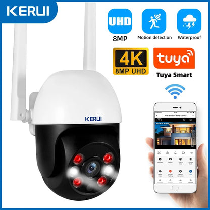 KERUI 10MP 5K PTZ WiFi Camera – 4K/8MP/5MP Dual-Lens IP Camera, Tuya Smart Outdoor CCTV Security