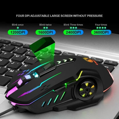 USB Wired Gaming Mouse – Mechanical, Adjustable DPI, Luminous RGB Light, Optical Mouse for PC & Laptop