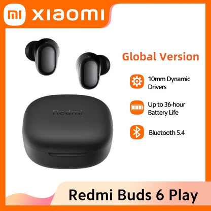 Xiaomi Redmi Buds 6 Play (Global Version) – TWS Earbuds, 10mm Dynamic Driver, AI Noise Cancellation, Bluetooth 5.4