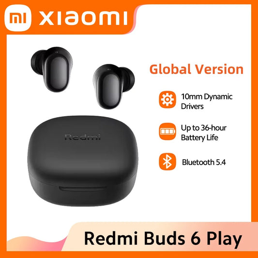 Xiaomi Redmi Buds 6 Play (Global Version) – TWS Earbuds, 10mm Dynamic Driver, AI Noise Cancellation, Bluetooth 5.4