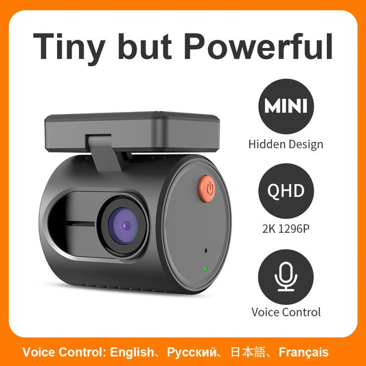 KAWA MINI 3 2K Dash Cam – Mini Car DVR, WiFi APP Control, Night Vision, WDR, Emergency Voice Control