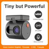 KAWA MINI 3 2K Dash Cam – Mini Car DVR, WiFi APP Control, Night Vision, WDR, Emergency Voice Control