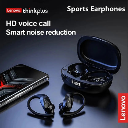 Lenovo LP75 TWS Sports Earphones – Wireless Bluetooth 5.3, HiFi Stereo Sound, LED Display, Mic & Button Control Headphones