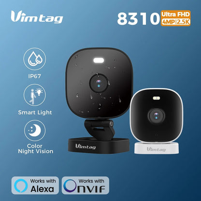 VIMTAG 4MP Outdoor WiFi Security Camera – PIR Smart Light, Color Night Vision, AI Detection, Waterproof CCTV IP Cam