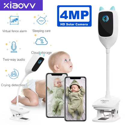 4MP 2K WiFi Baby Monitor – Cry Detection, 360° Rotation, Full-Color Night Vision, Indoor Security Camera