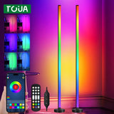 Smart RGB LED Floor Lamp – Remote & App Control, Music Sync, Timer, Corner Mood Lighting for Bedroom & Living Room