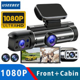 Dual-Lens Car DVR Dash Cam – 1080P FHD Vehicle Camera, Interior & Cabin Recorder, Mini Black Box