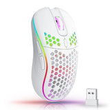 2.4G Wireless RGB Gaming Mouse – Rechargeable, Adjustable DPI, Ergonomic Honeycomb Design for Desktop & Laptop