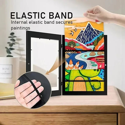 Simple Wooden Flap Photo Frame A4 Framed Picture DIY Children's Exhibition of Paintings Home Decoration Storage Rack