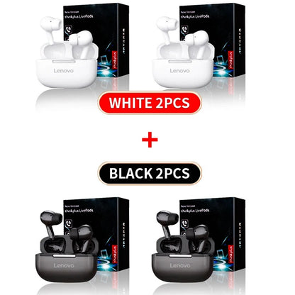 Original ThinkPlus Wireless Earphones – Bluetooth In-Ear Headphones, HiFi Stereo Sound, Touch Control, Built-in Mic