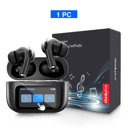 Original ThinkPlus Wireless Earbuds – Bluetooth ANC Noise Reduction, HD Mic, LED Touch Screen, Gaming & Calling Earphones