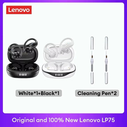 Original Lenovo LP75 TWS Earbuds – Bluetooth 5.3 Wireless Headphones, LED Display, Noise Reduction, Waterproof Headset