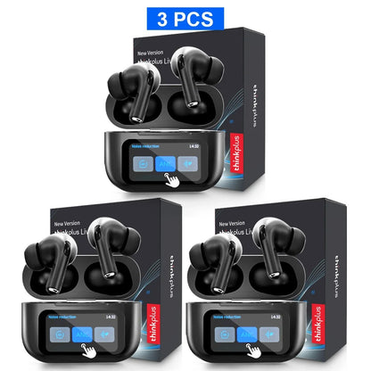 Original ThinkPlus Wireless Earbuds – Bluetooth ANC Noise Reduction, HD Mic, LED Touch Screen, Gaming & Calling Earphones