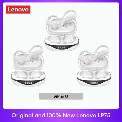 Original Lenovo LP75 TWS Earbuds – Bluetooth 5.3 Wireless Headphones, LED Display, Noise Reduction, Waterproof Headset