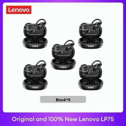 Original Lenovo LP75 TWS Earbuds – Bluetooth 5.3 Wireless Headphones, LED Display, Noise Reduction, Waterproof Headset