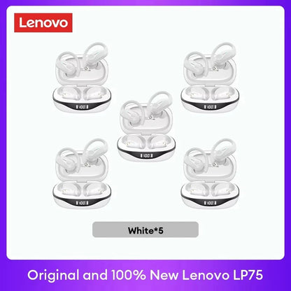 Original Lenovo LP75 TWS Earbuds – Bluetooth 5.3 Wireless Headphones, LED Display, Noise Reduction, Waterproof Headset