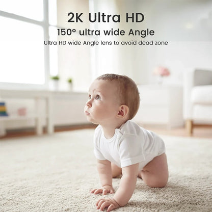 4MP 2K WiFi Baby Monitor – Cry Detection, 360° Rotation, Full-Color Night Vision, Indoor Security Camera