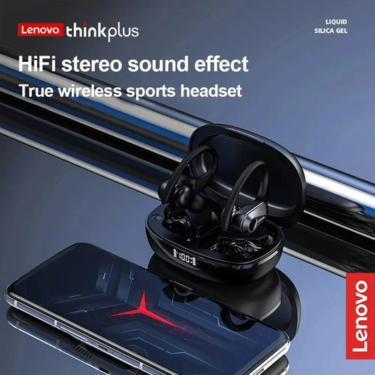 Lenovo LP75 TWS Sports Earphones – Wireless Bluetooth 5.3, HiFi Stereo Sound, LED Display, Mic & Button Control Headphones