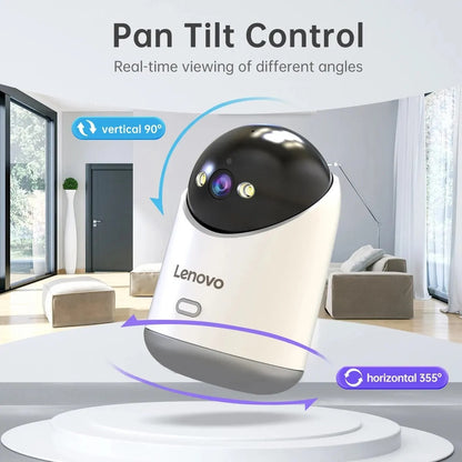Lenovo 3MP 5G WiFi Smart Mini PTZ Camera – Indoor Security, Auto Tracking, Wireless Baby Monitor & CCTV