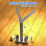 180° Rotating LED Desk Lamp – Rechargeable, Dimmable, Foldable Clock Light, Eye Protection, USB-Powered Night Lamp