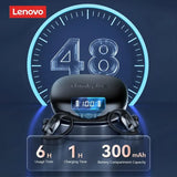 Original Lenovo LP75 TWS Earbuds – Bluetooth 5.3 Wireless Headphones, LED Display, Noise Reduction, Waterproof Headset