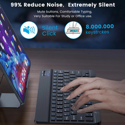 Bluetooth Wireless Keyboard & Mouse – Compatible with iOS, Android, Windows, iPad Air/Mini/Pro, Multi-Language Support (Spanish, Korean, Portuguese, Russian)