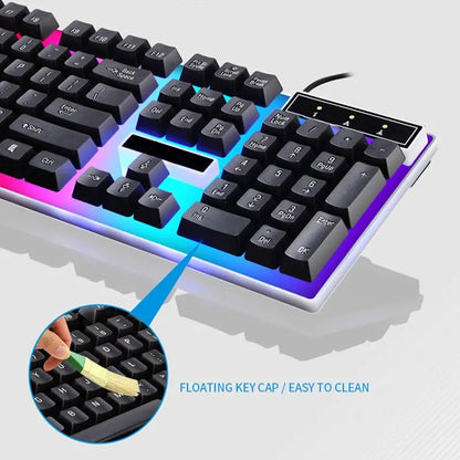 RGB Gaming Keyboard and Mouse Combo – 104-Key Wired LED Backlit Set for PC, Laptop, Desktop & Tablet