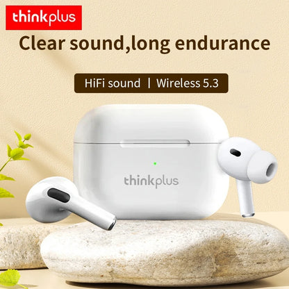 Original ThinkPlus Wireless Earphones – Bluetooth In-Ear Headphones, HiFi Stereo Sound, Touch Control, Built-in Mic