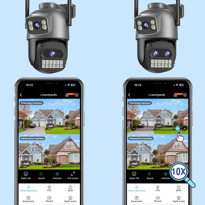 BESDER 15MP PTZ WiFi Camera – Outdoor Dual-Screen IP Cam, 10X Zoom, 10MP Security, Human Detection, O-Kam Pro