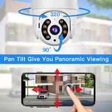 8MP 4K PTZ WiFi Camera – Outdoor Wireless IP Cam with 1080P HD, Color Night Vision, AI Auto-Tracking, iCSee CCTV