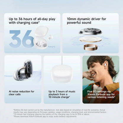 Xiaomi Redmi Buds 6 Play (Global Version) – TWS Earbuds, 10mm Dynamic Driver, AI Noise Cancellation, Bluetooth 5.4
