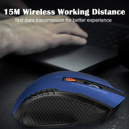 2.4GHz Wireless Gaming Mouse – Adjustable 1000-1600 DPI, USB Receiver, for MacBook Air/Pro & PC