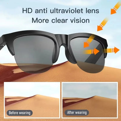 Xiaomi MIJIA Smart Bluetooth Sunglasses – HiFi Audio, Waterproof, Blue Light & UV Protection, Outdoor Sports Headphones