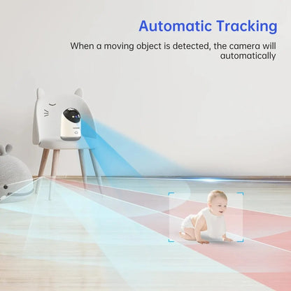 Lenovo 3MP 5G WiFi Smart Mini PTZ Camera – Indoor Security, Auto Tracking, Wireless Baby Monitor & CCTV