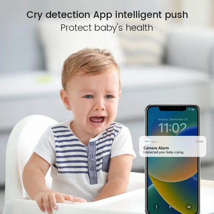 4MP 2K WiFi Baby Monitor – Cry Detection, 360° Rotation, Full-Color Night Vision, Indoor Security Camera