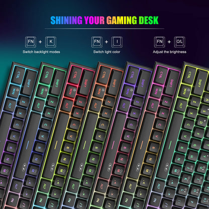 MageGee TS91 Mini 60% Gaming Keyboard – RGB Backlit, 61-Key Ultra-Compact, Ergonomic & Waterproof for Office & Gaming