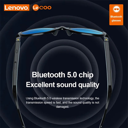 New Lenovo Lecoo C8 Smart Glasses – Wireless Bluetooth Sunglasses with HD Mic, Sports Headset & Hands-Free Calling