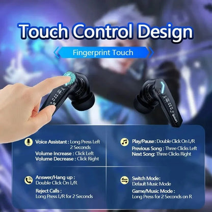 Lenovo GM2 Pro Wireless Earbuds – Bluetooth Headphones, Touch Control, Noise Reduction, Stereo Sound for Xiaomi & iPhone