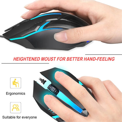 E-Sports USB Wired Gaming Mouse – 5000 DPI, Colorful LED, Optical Mouse for PC & Laptop