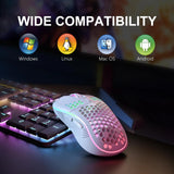 2.4G Wireless RGB Gaming Mouse – Rechargeable, Adjustable DPI, Ergonomic Honeycomb Design for Desktop & Laptop